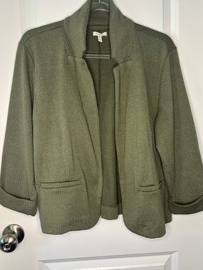 Maurices Olive Green Open-Front Blazer Jacket